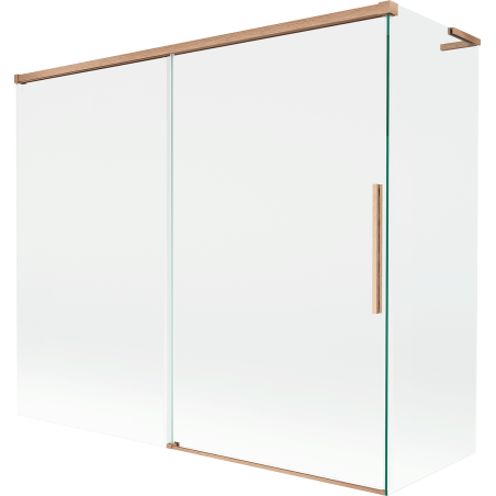 Mexen Rox L parawan nawannowy 2-skrzydłowy rozsuwany 180 + 80 x 150 cm, transparent, miedź szczotkowana - 8C9L-180-080-65-00