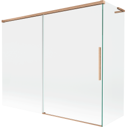 Mexen Rox L Duschabtrennung 2-flügelig verschiebbar 190 + 80 x 150 cm, transparent, gebürstetes Kupfer - 8C9L-190-080-65-00