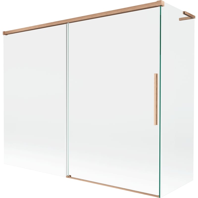 Mexen Rox L klizna za kadu 2-krilna klizna 190 + 80 x 150 cm, prozirna, brušeni bakar - 8C9L-190-080-65-00