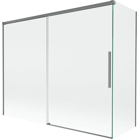 Mexen Rox vanni paravan, 2-osaline liuguks 190 + 90 x 150 cm, läbipaistev, gun metal - 8C9-190-090-95-00
