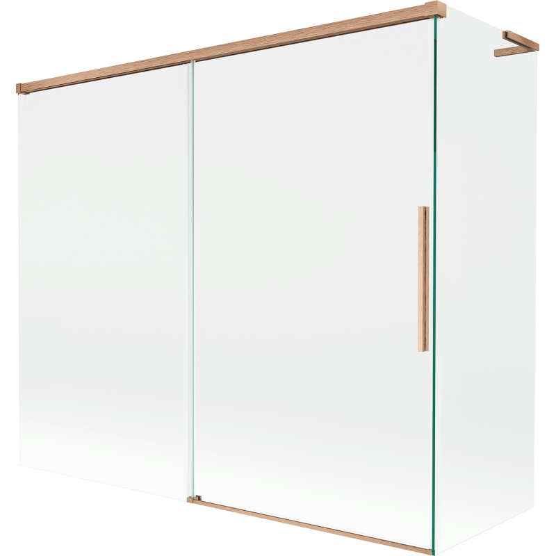 Mexen Rox L shower screen, 2-door sliding, 180 + 90 x 150 cm, transparent, brushed copper - 8C9L-180-090-65-00