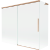 Mexen Rox L dvodijelni klizni paravan za kadu 180 + 90 x 150 cm, proziran, brušena mjedenina - 8C9L-180-090-65-00