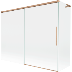 Mexen Rox L paravento per vasca a 2 ante scorrevole 190 + 90 x 150 cm, trasparente, rame spazzolato - 8C9L-190-090-65-00