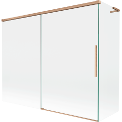 Mexen Rox L vannisein 2-osaline liuguks 190 + 90 x 150 cm, läbipaistev, harjatud vask - 8C9L-190-090-65-00
