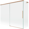 Mexen Rox L badwand 2-delig schuifbaar 190 + 90 x 150 cm, transparant, geborsteld koper - 8C9L-190-090-65-00