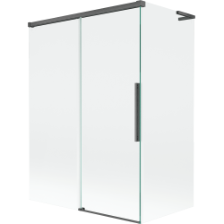 Mexen Rox L divisória de banho de 2 painéis deslizantes 120 + 70 x 150 cm, transparente, cinza metálico escovado