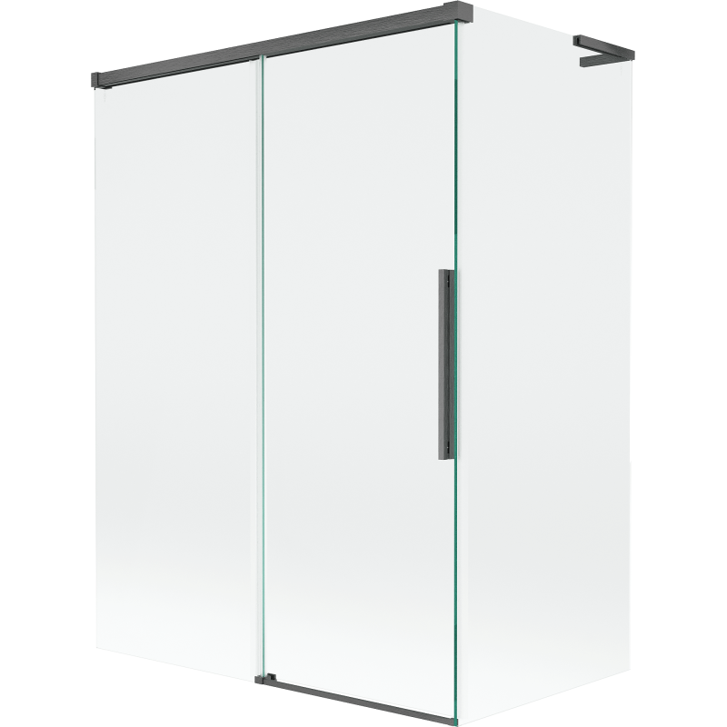 Mexen Rox L Duschabtrennung 2-flügelig verschiebbar 120 + 70 x 150 cm, transparent, gebürstetes Gun Gray - 8C9L-120-070-66-00