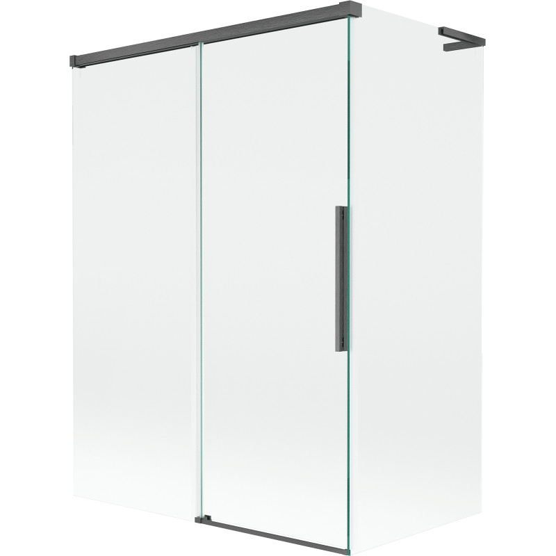 Mexen Rox L mampara de bañera de 2 hojas correderas 120 + 70 x 150 cm, transparente, gris arma cepillado - 8C9L-120-070-66-00