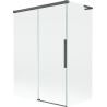 Mexen Rox L badwand 2-delig schuifbaar 120 + 70 x 150 cm, transparant, gungrijs geborsteld - 8C9L-120-070-66-00