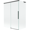 Mexen Rox L Duschabtrennung 2-flügelig verschiebbar 120 + 70 x 150 cm, transparent, gebürstetes Gun Gray - 8C9L-120-070-66-00