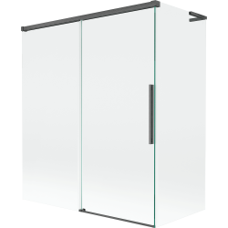 Mexen Rox L 2-panel sliding bathtub screen 140 + 70 x 150 cm, transparent, gun gray brushed - 8C9L-140-070-66-00