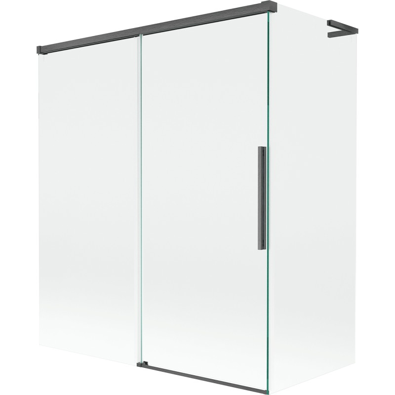 Mexen Rox L 2-delige verschuifbare badwand 140 + 70 x 150 cm, transparant, geborsteld pistoolgrijs - 8C9L-140-070-66-00