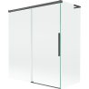 Mexen Rox L parawan nawannowy 2-skrzydłowy rozsuwany 140 + 70 x 150 cm, transparent, gun gray szczotkowany - 8C9L-140-070-66-00