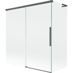 Mexen Rox L vannilaud 2-osaline lükand, 150 + 70 x 150 cm, läbipaistev, harjatud relvagriin - 8C9L-150-070-66-00