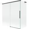 Mexen Rox L badwand 2-delige schuifbaar 150 + 70 x 150 cm, transparant, geborsteld geweergrijs - 8C9L-150-070-66-00