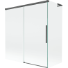 Mexen Rox L parawan nawannowy 2-skrzydłowy rozsuwany 150 + 70 x 150 cm, transparent, gun gray szczotkowany - 8C9L-150-070-66-00