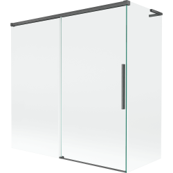 Mexen Rox L klizni paravan za kadu s dva krila 160 + 70 x 150 cm, prozirni, brušeni gun gray - 8C9L-160-070-66-00