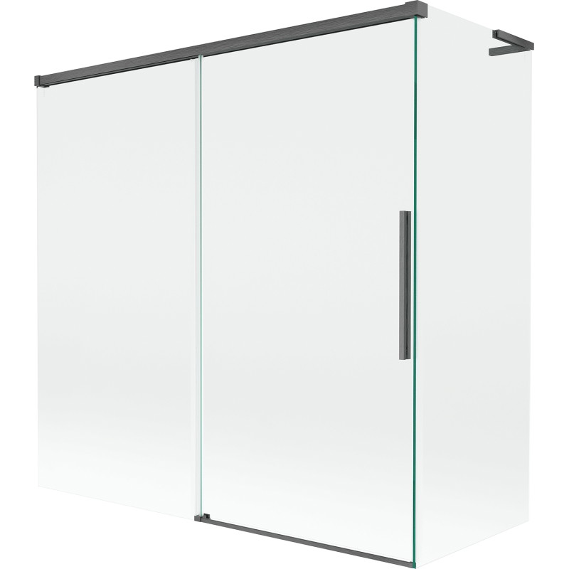 Mexen Rox L 2-osaline lükandustega dušisein 160 + 70 x 150 cm, läbipaistev, harjatud relv-hall - 8C9L-160-070-66-00