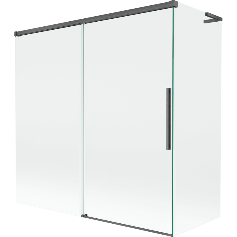 Mexen Rox L parawan nawannowy 2-skrzydłowy rozsuwany 160 + 70 x 150 cm, transparent, gun gray szczotkowany - 8C9L-160-070-66-00