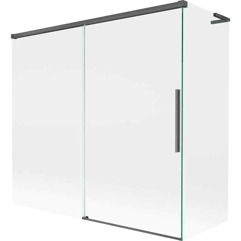 Mexen Rox L parawan nawannowy 2-skrzydłowy rozsuwany 170 + 70 x 150 cm, transparent, gun gray szczotkowany - 8C9L-170-070-66-00