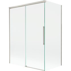 Mexen Rox 2-osaline jaoturiga vannisein 120 + 70 x 150 cm, läbipaistev, harjatud nikkel - 8C9-120-070-97-00