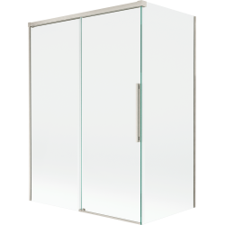 Mexen Rox klizni paravan za kadu s 2 krila, širine 120 + 70 x 150 cm, proziran, brušeni nikal - 8C9-120-070-97-00
