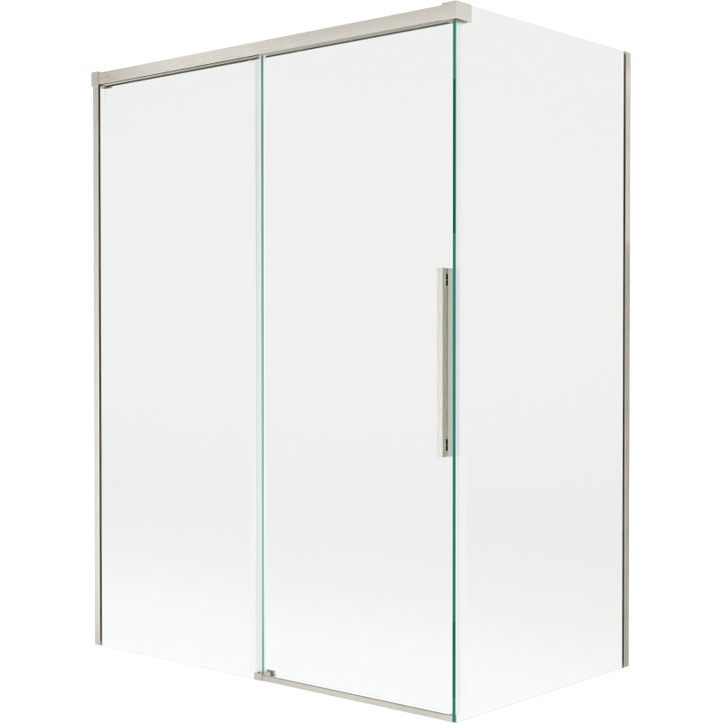 Mexen Rox 2-osaline jaoturiga vannisein 120 + 70 x 150 cm, läbipaistev, harjatud nikkel - 8C9-120-070-97-00