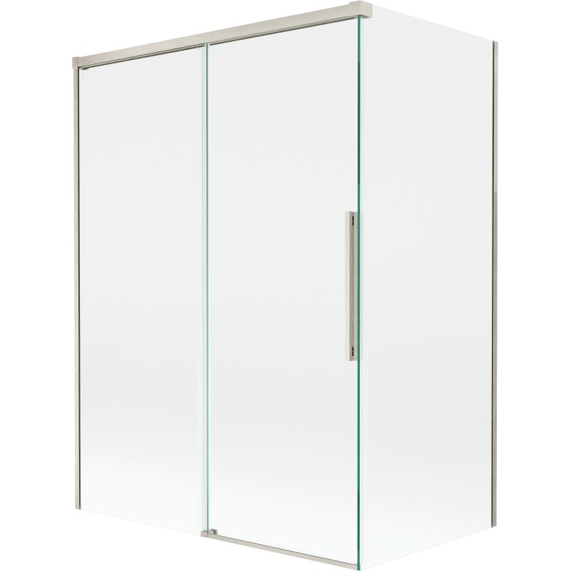 Mexen Rox dvojna kopalna stena za tuš 120 + 70 x 150 cm, prozorna, brušen nikelj - 8C9-120-070-97-00