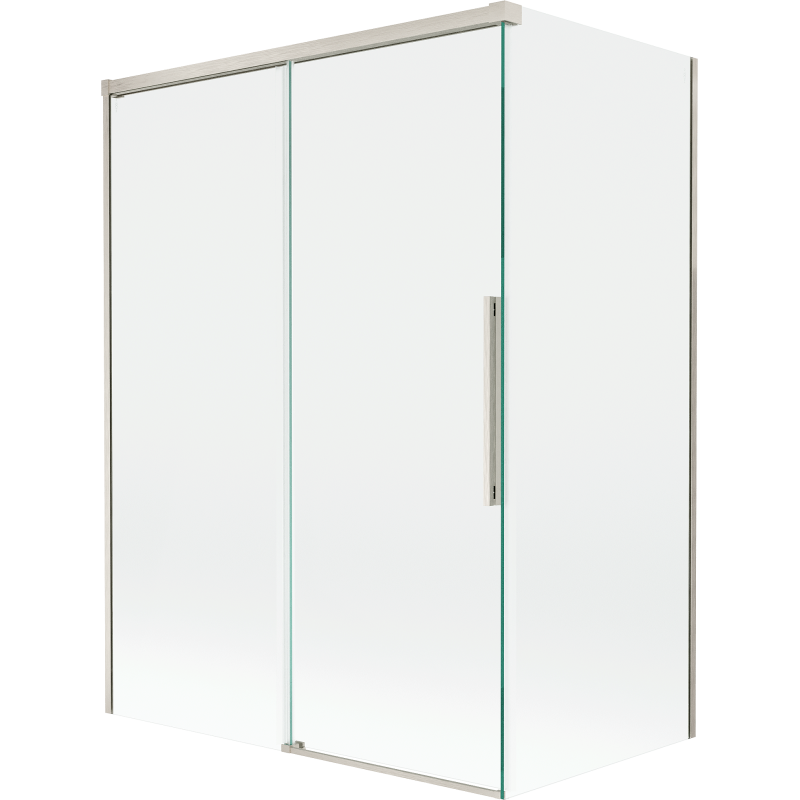 Mexen Rox paratia da bagno 2 ante scorrevoli 120 + 70 x 150 cm, trasparente, nichel spazzolato - 8C9-120-070-97-00