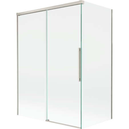 Mexen Rox parawan nawannowy 2-skrzydłowy rozsuwany 120 + 70 x 150 cm, transparent, nikiel szczotkowany - 8C9-120-070-97-00