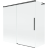 Mexen Rox L zweiteilige, schiebbare Badewannenfaltwand 160 + 75 x 150 cm, transparent, gebürstet gun gray - 8C9L-160-075-66-00