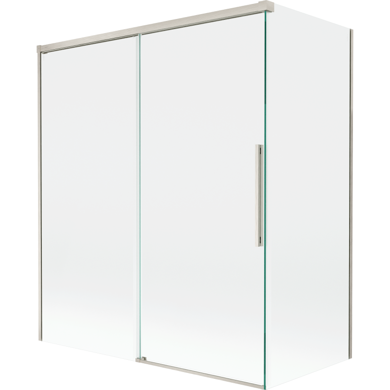 Mexen Rox Duschabtrennung 2-flügelig verschiebbar 140 + 70 x 150 cm, transparent, gebürstetes Nickel - 8C9-140-070-97-00