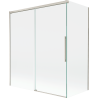 Mexen Rox badwand 2-delig schuifbaar 140 + 70 x 150 cm, transparant, geborsteld nikkel - 8C9-140-070-97-00