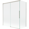 Mexen Rox Duschabtrennung 2-flügelig verschiebbar 140 + 70 x 150 cm, transparent, gebürstetes Nickel - 8C9-140-070-97-00