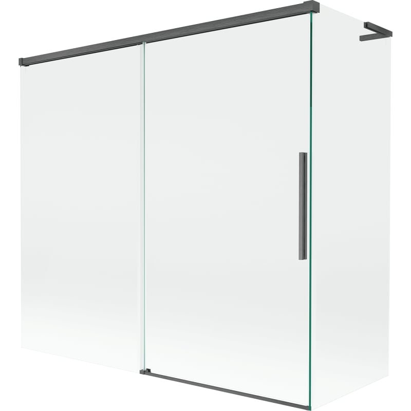 Mexen Rox L 2-panel sliding bathtub screen 170 + 75 x 150 cm, transparent, brushed gun gray - 8C9L-170-075-66-00