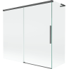 Mexen Rox L badwand 2-delige schuifdeur 170 + 75 x 150 cm, transparant, geborsteld grijs - 8C9L-170-075-66-00