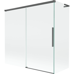 Mexen Rox L parawan nawannowy 2-skrzydłowy rozsuwany 160 + 80 x 150 cm, transparent, gun gray szczotkowany - 8C9L-160-080-66-00