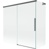 Mexen Rox L Duschwand, 2-flügelig, verschiebbar 160 + 80 x 150 cm, transparent, gebürstet in Gun Grey - 8C9L-160-080-66-00