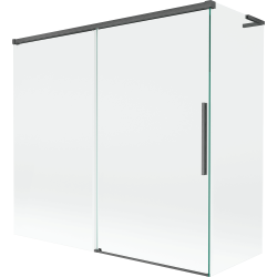Mexen Rox L 2-krilna klizna paravan za kadu 170 + 80 x 150 cm, proziran, mat siva - 8C9L-170-080-66-00