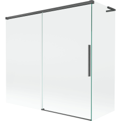 Mexen Rox L 2-winged sliding bathtub screen 170 + 80 x 150 cm, transparent, gun gray brushed - 8C9L-170-080-66-00