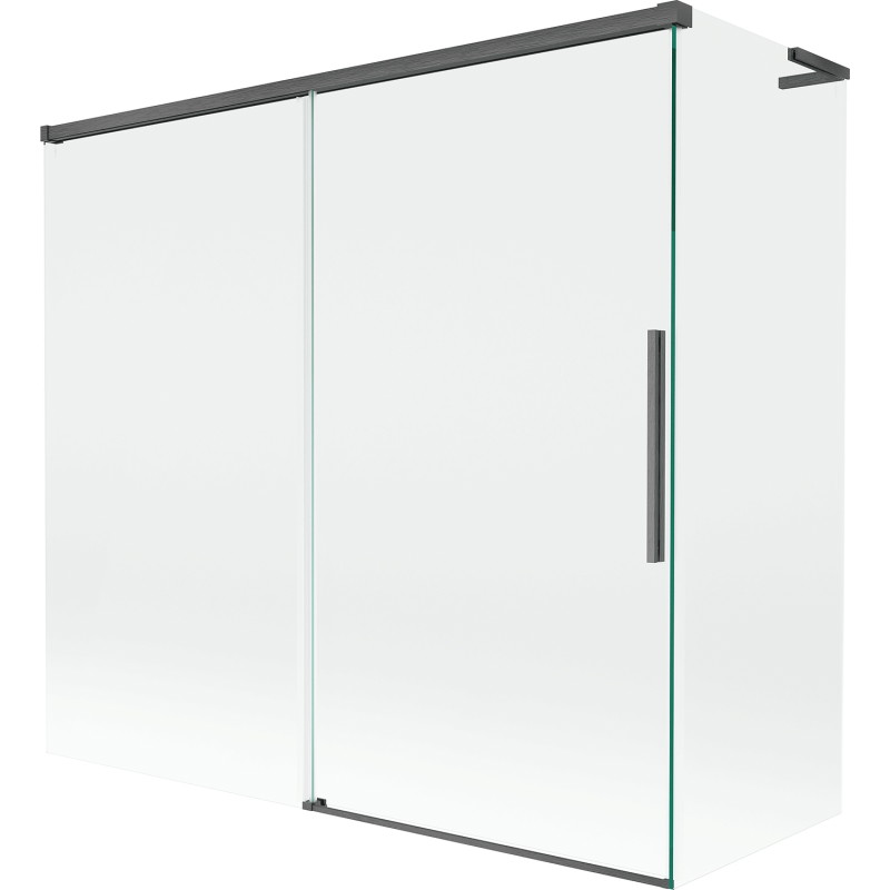 Mexen Rox L paroi de baignoire 2 volets coulissants 170 + 80 x 150 cm, transparent, gris canon brossé - 8C9L-170-080-66-00