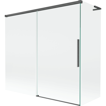 Mexen Rox L 2-winged sliding bathtub screen 170 + 80 x 150 cm, transparent, gun gray brushed - 8C9L-170-080-66-00