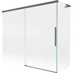 Mexen Rox L dvokrilni klizni paravan za kadu 180 + 80 x 150 cm, proziran, brušena siva - 8C9L-180-080-66-00