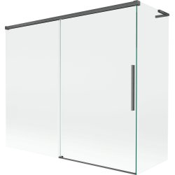 Mexen Rox L parawan nawannowy 2-skrzydłowy rozsuwany 180 + 80 x 150 cm, transparent, gun gray szczotkowany - 8C9L-180-080-66-00