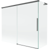 Mexen Rox L badwand tweevleugelige schuifdeur 180 + 80 x 150 cm, transparant, geborsteld geweergrijs - 8C9L-180-080-66-00