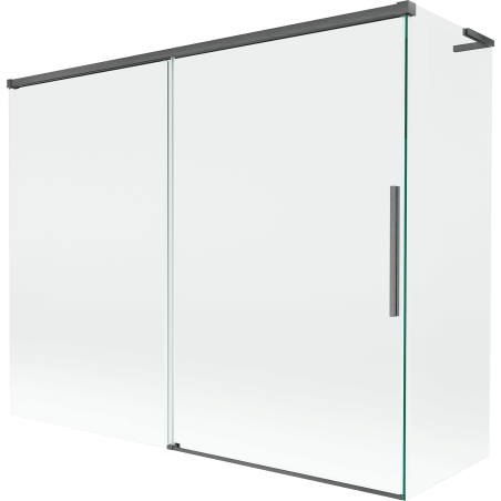 Mexen Rox L 2-panel sliding bath screen 190 + 90 x 150 cm, transparent, gun grey brushed - 8C9L-190-090-66-00