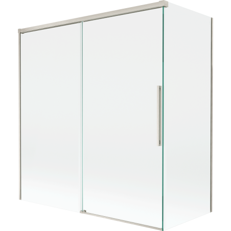 Mexen Rox Duschtrennwand 2-flügelige Schiebetür 150 + 70 x 150 cm, transparent, gebürstetes Nickel - 8C9-150-070-97-00