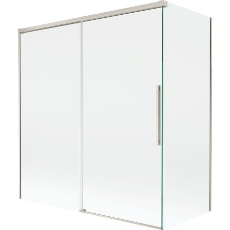 Mexen Rox paratia da vasca da bagno a 2 ante scorrevoli 150 + 70 x 150 cm, trasparente, nichel spazzolato - 8C9-150-070-97-00