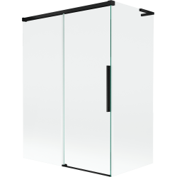 Mexen Rox L parawan nawannowy 2-skrzydłowy rozsuwany 120 + 70 x 150 cm, transparent, czarny - 8C9L-120-070-70-00