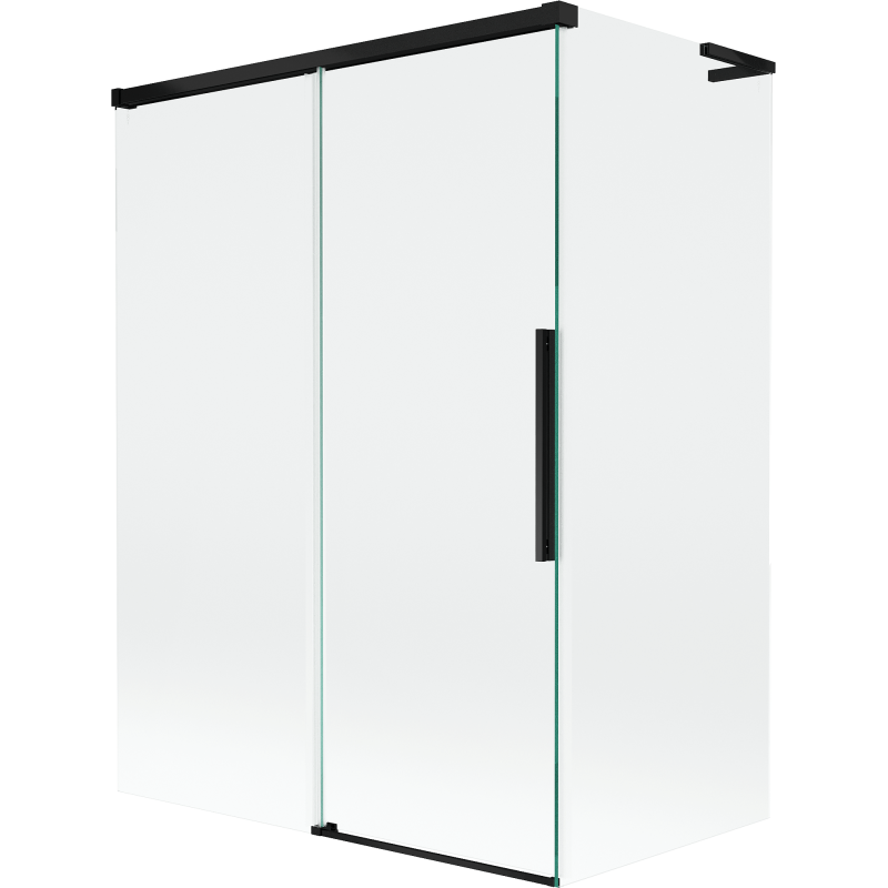 Mexen Rox L Badewannenabtrennung 2-flügelig verschiebbar 120 + 70 x 150 cm, transparent, schwarz - 8C9L-120-070-70-00